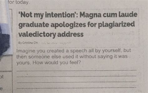 'Not my intention': Magna cum laude graduate apologizes for .